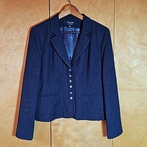 Larry Levine Suit Jacket Pin Stripe Beautiful Button Details Size 10